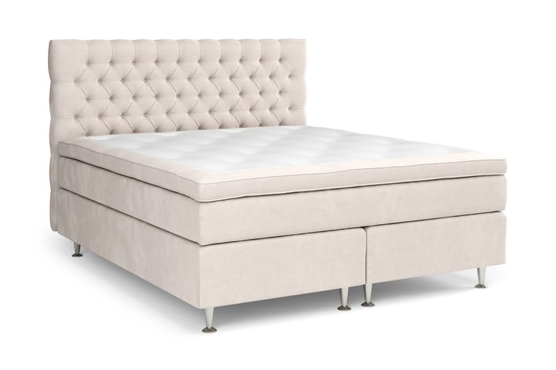 Sänkypaketti Estelle 160x200 cm Sametti - Beige - Huonekalut - Sänky - Sänkypaketti
