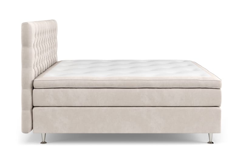 Sänkypaketti Estelle 160x200 cm Sametti - Beige - Huonekalut - Sänky - Sänkypaketti
