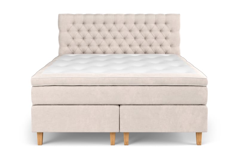 Sänkypaketti Estelle 160x200 cm Sametti - Beige - Huonekalut - Sänky - Sänkypaketti