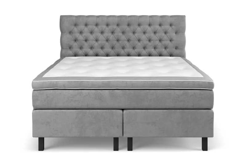 Sänkypaketti Estelle 180x200 cm Sametti - Harmaa - Huonekalut - Sänky - Jenkkisängyt