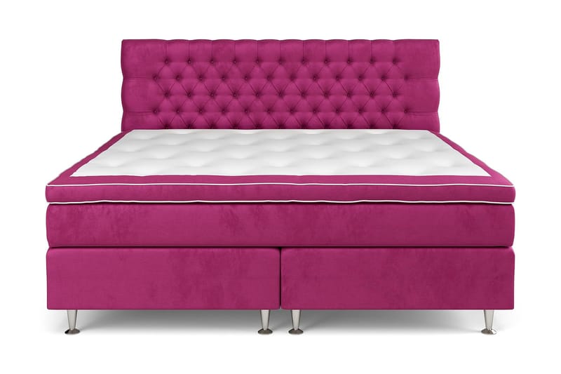 Sänkypaketti Estelle 210x210 cm Sametti - Roosa - Huonekalut - Sänky - Sänkypaketti