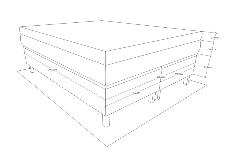 GRAND XL 180 Sänkypaketti Musta - Huonekalut - Sänky - Jenkkisängyt