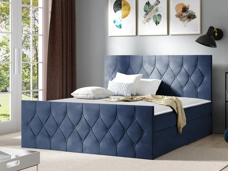 Jenkkisänky 147x216 cm - Sininen - Huonekalut - Sänky - Sänkypaketti