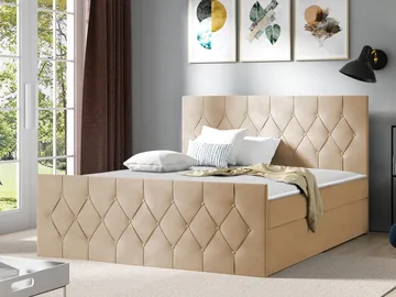 Jenkkisänky 187x216 cm - Beige - Huonekalut - Sänky - Sänkypaketti