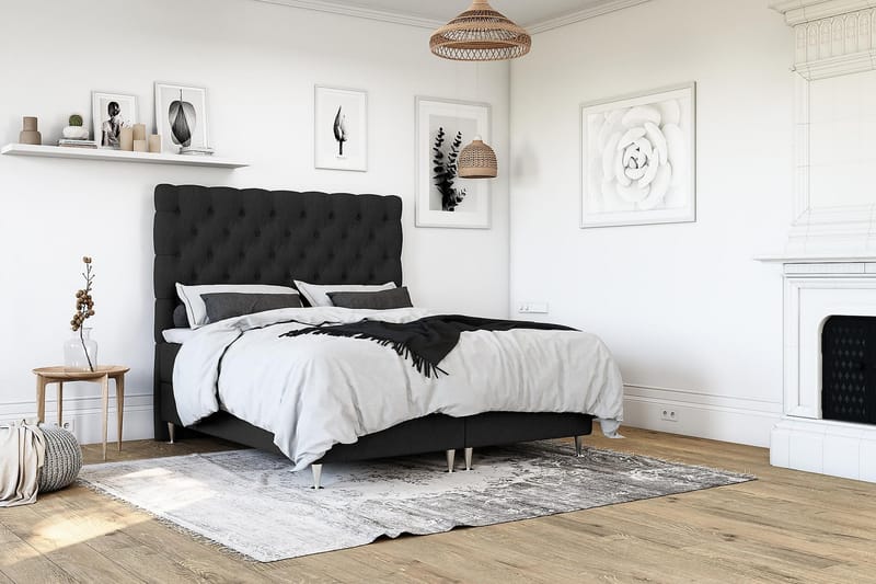 Jenkkisänky Boxford 180x200 - Musta - Huonekalut - Sänky - Jenkkisängyt