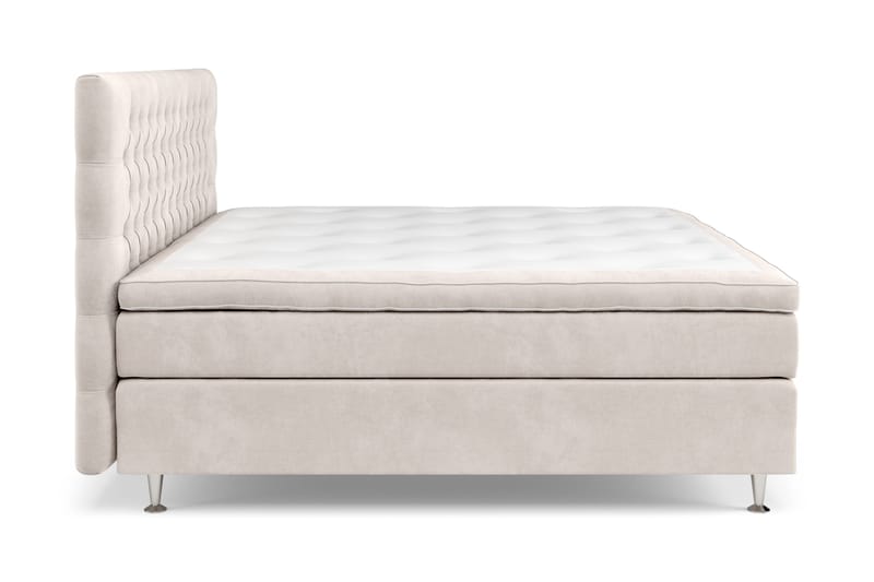 Jenkkisänky Celine 210x210 cm Sametti - Beige - Huonekalut - Sänky - Jenkkisängyt