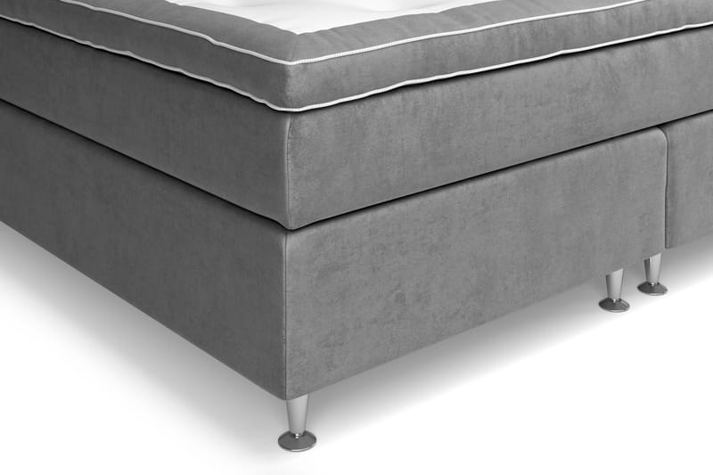Jenkkisänky Celine 210x210 cm Sametti - Harmaa - Huonekalut - Sänky - Jenkkisängyt