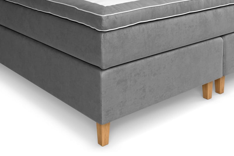 Jenkkisänky Celine 210x210 cm Sametti - Harmaa - Huonekalut - Sänky - Jenkkisängyt