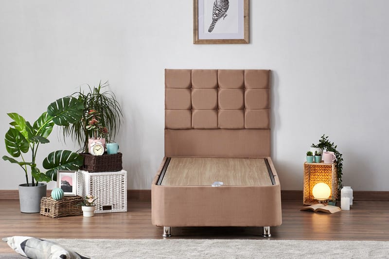 Jenkkisänky Eathelin 120x200 cm - Vaaleanruskea - Huonekalut - Sänky - Yhden hengen sängyt