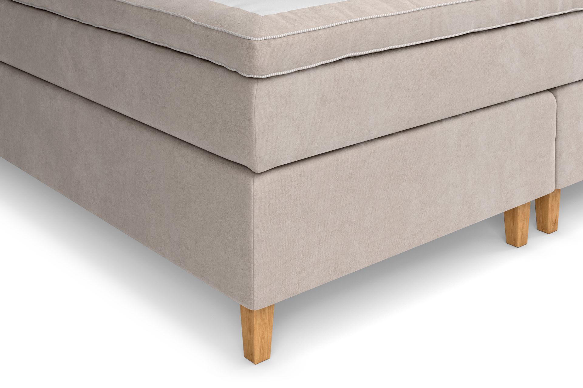 Jenkkisänky Estelle 210x210 cm Sametti - Beige - Huonekalut - Sänky - Sänkypaketti
