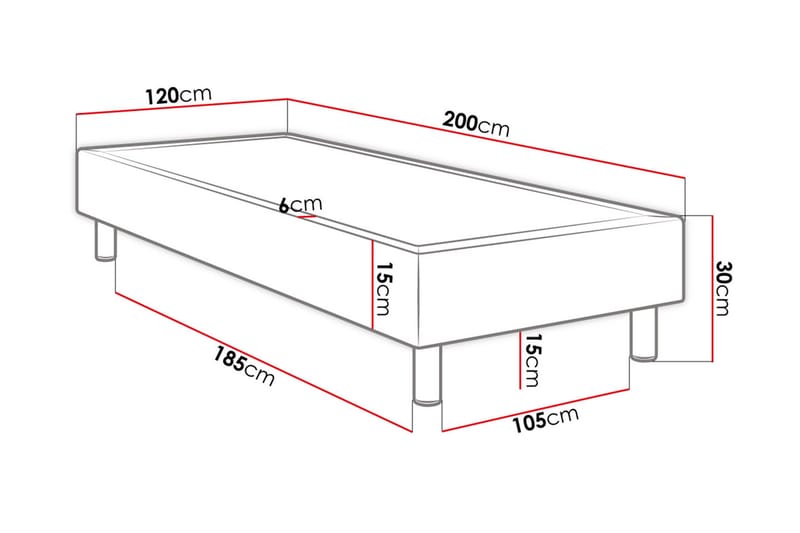 Jenkkisänky Forenza 120x200 cm - Vaaleanpunainen - Jenkkisängyt - Sänkypaketti