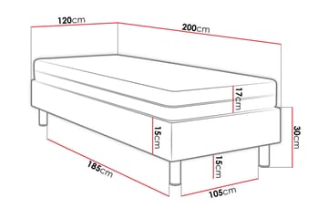 Jenkkisänky Forenza 120x200 cm+Paneeli 40 cm - Vihreä - Huonekalut - Sänky - Sänkypaketti