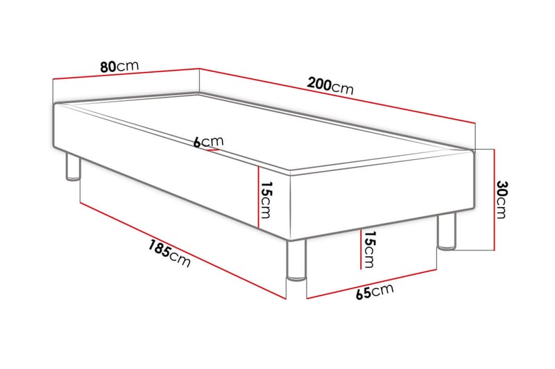 Jenkkisänky Forenza 80x200 cm - Harmaa - Huonekalut - Sänky - Sänkypaketti