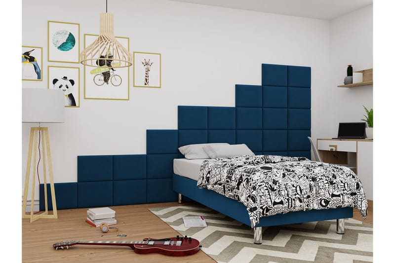 Jenkkisänky Forenza 90x200 cm+Paneeli 40 cm - Sininen - Huonekalut - Sänky - Sänkypaketti