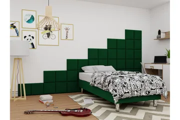 Jenkkisänky Forenza 90x200 cm+Paneeli 30 cm - Vihreä - Huonekalut - Sänky - Sänkykehikot & sängynrungot