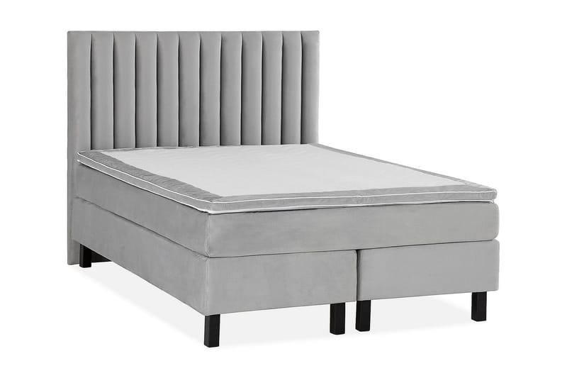 Jenkkisänky Juliett 120x200cm - Vaaleanharmaa/Sametti - Huonekalut - Sänky - Yhden hengen sängyt