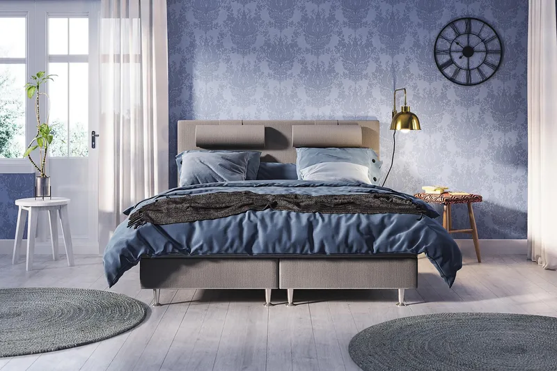 Jenkkisänky Meja 140x200 cm - Vaaleanharmaa - Huonekalut - Sänky - Jenkkisängyt