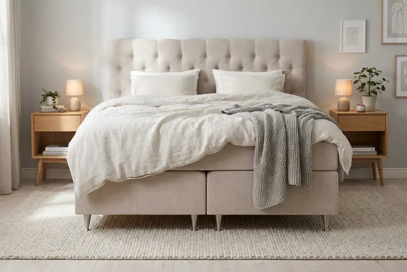 Sänkypaketti Joluma 160x200 cm Kiinteä - Vaalea beige - Huonekalut - Sänky - Jenkkisängyt