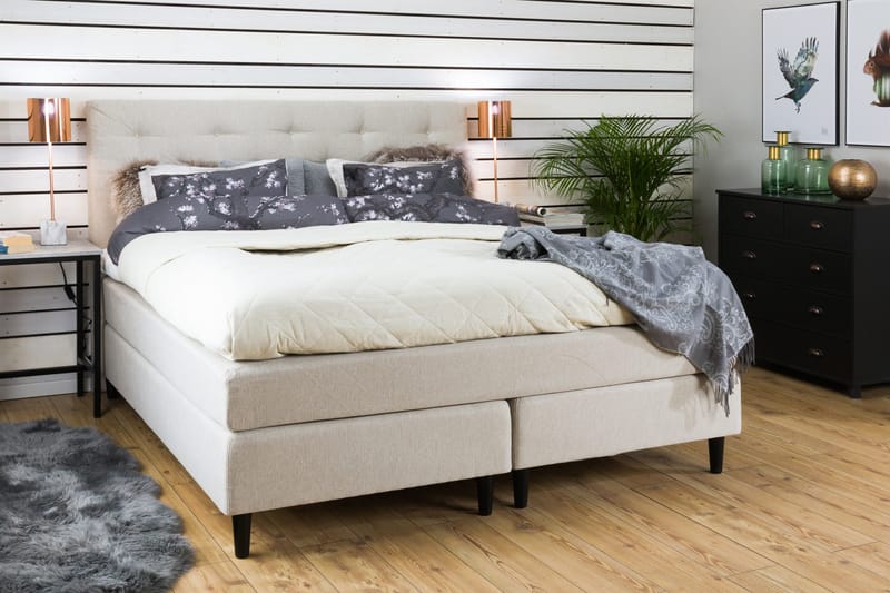 Sänkypaketti Laze Deluxe 160x200 Beige - Huonekalut - Sänky - Jenkkisängyt