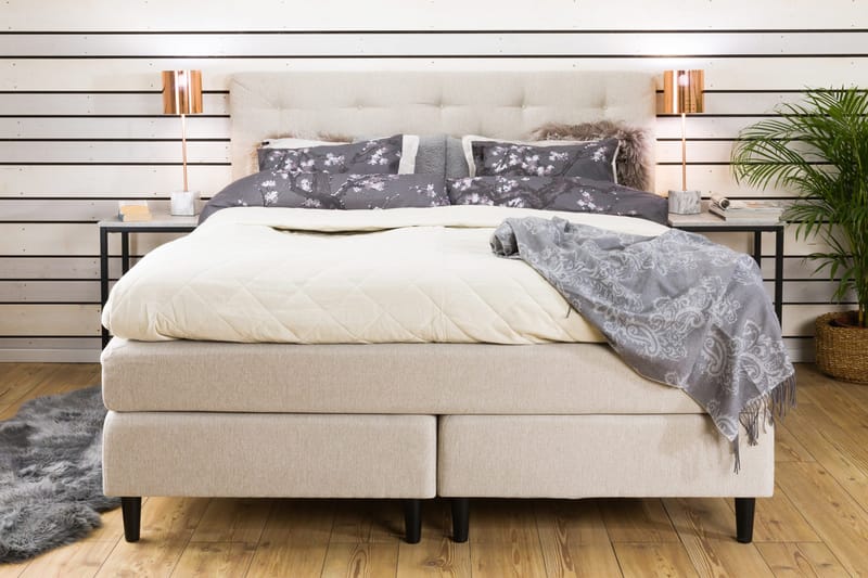 Sänkypaketti Laze Deluxe 160x200 Beige - Huonekalut - Sänky - Jenkkisängyt