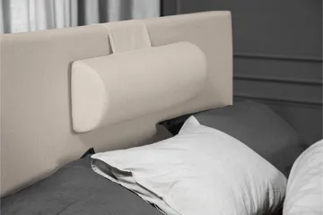 Sänkypaketti Lucky 120x200 Sileä Sängynpääty Beige - Vaahto Niskatyyny Pieni - Huonekalut - Sänky - Jenkkisängyt