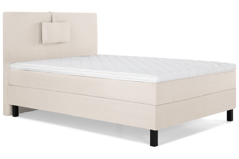 Sänkypaketti Lucky 120x200 Sileä Sängynpääty Beige - Vaahto Niskatyyny Pieni - Huonekalut - Sänky - Jenkkisängyt