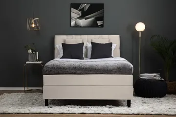 Sänkypaketti Lucky 140x200 Diamant Sängynpääty Beige - Memory Niskatyyny Pieni - Huonekalut - Sänky - Jenkkisängyt