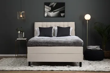 Sänkypaketti Lucky 140x200 Lateksi Memory Diamant Sängynpää - Beige - Huonekalut - Sänky - Jenkkisängyt
