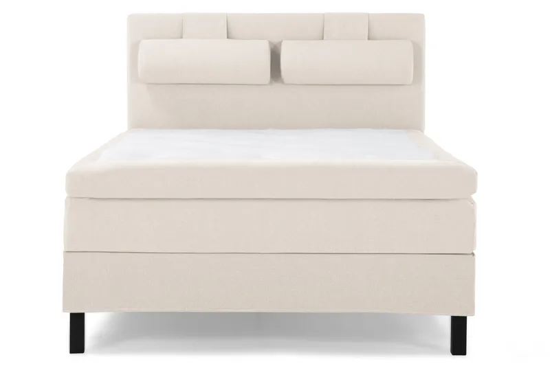 Sänkypaketti Lucky 140x200 Sileä Sängynpääty Beige - Polyeetteri Niskatyyny Suuri - Huonekalut - Sänky - Jenkkisängyt