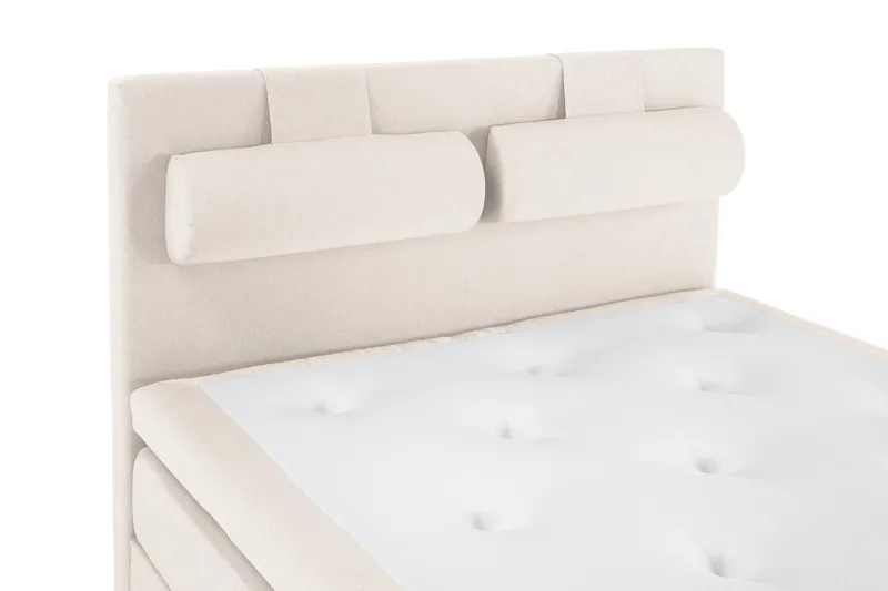 Sänkypaketti Lucky 140x200 Sileä Sängynpääty Beige - Polyeetteri Niskatyyny Suuri - Huonekalut - Sänky - Jenkkisängyt