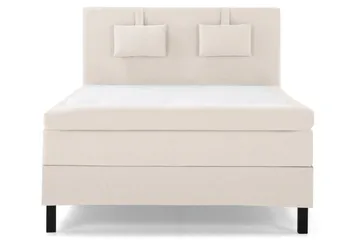 Sänkypaketti Lucky 140x200 Sileä Sängynpääty Beige - Polyeetteri Niskatyyny Pieni - Huonekalut - Sänky - Jenkkisängyt