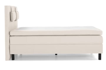 Sänkypaketti Lucky 140x200 Sileä Sängynpääty Beige - Polyeetteri Niskatyyny Pieni - Huonekalut - Sänky - Jenkkisängyt