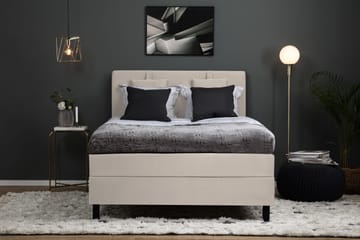 Sänkypaketti Lucky 140x200 Sileä Sängynpääty Beige - Polyeetteri Niskatyyny Pieni - Huonekalut - Sänky - Jenkkisängyt
