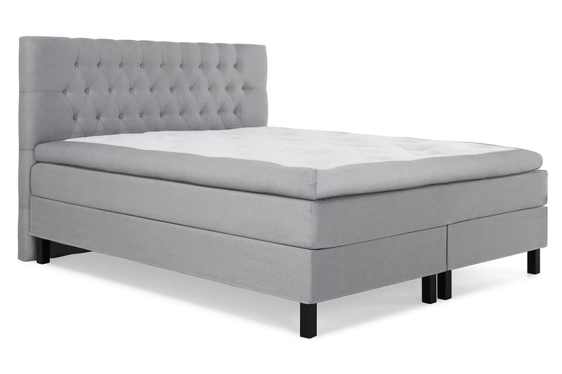 Sänkypaketti Lucky 160x200 Diamant Pääty Vaaleanharmaa - Polyeetteri - Huonekalut - Sänky - Jenkkisängyt