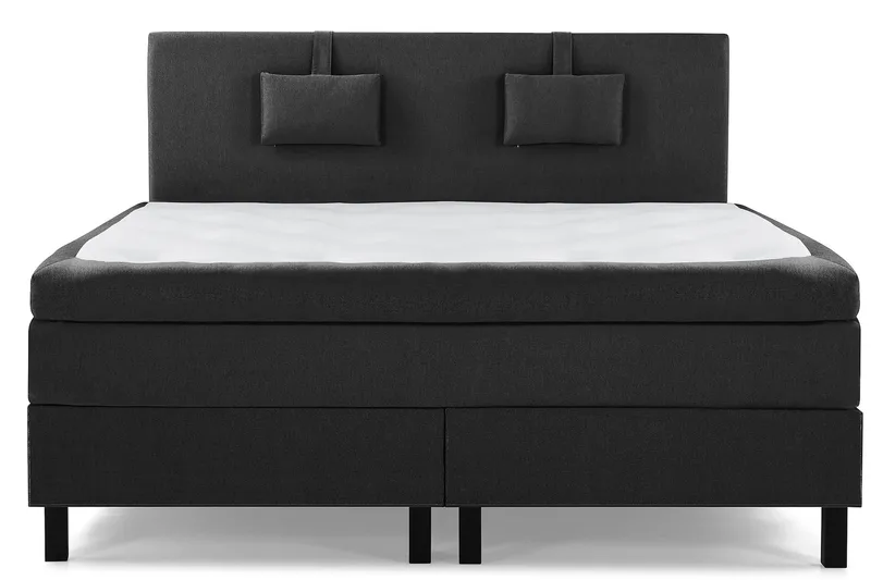 Sänkypaketti Lucky 160x200 Sileä Sängynpääty Musta, Polyeetteri Niskatyyny Pieni