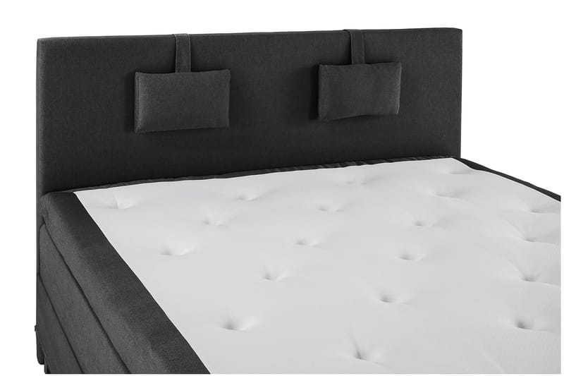 Sänkypaketti Lucky 160x200 Sileä Sängynpääty Musta - Polyeetteri Niskatyyny Pieni - Huonekalut - Sänky - Jenkkisängyt