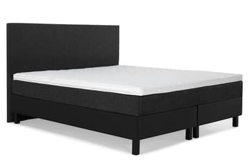 Sänkypaketti Lucky 160x200 Sileä Pääty Musta/Harmaa/PU - Vaahto - Huonekalut - Sänky - Jenkkisängyt