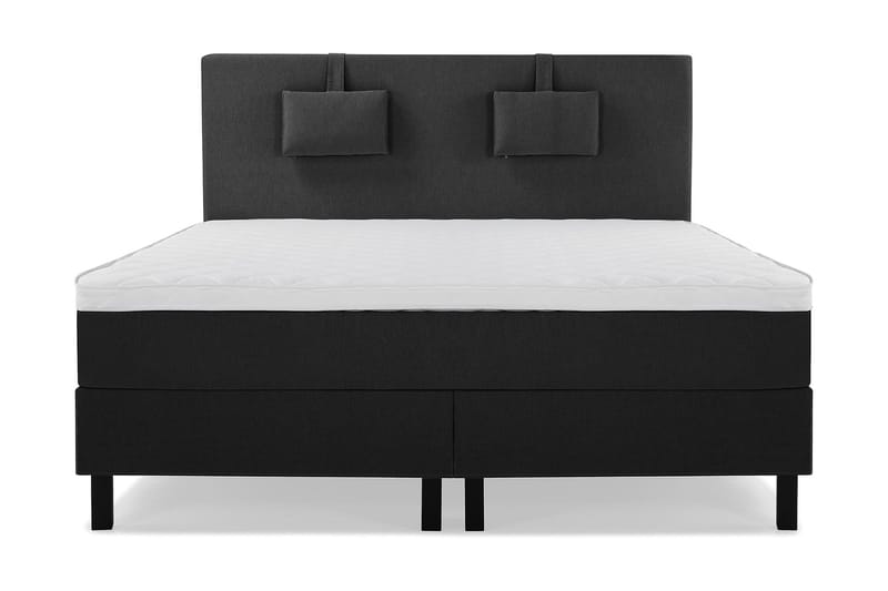 Sänkypaketti Lucky 180x200 Sileä Sängynpääty Musta, Vaahto Niskatyyny Pieni