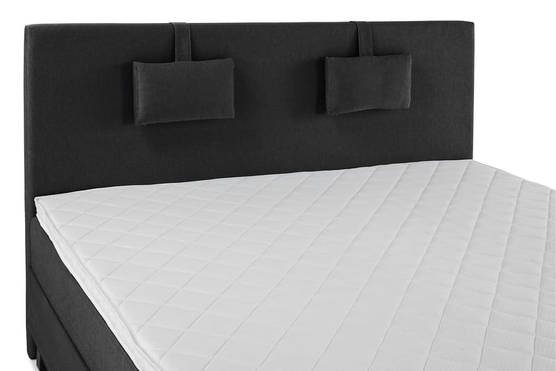 Sänkypaketti Lucky 180x200 Sileä Sängynpääty Musta - Vaahto Niskatyyny Pieni - Huonekalut - Sänky - Jenkkisängyt