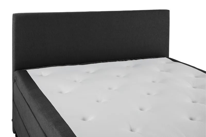 Sänkypaketti Lucky 180x200 Sileä Sängynpääty Musta/Harmaa/PU - Musta/Harmaa/PU - Huonekalut - Sänky - Jenkkisängyt