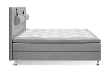 Sänkypaketti Meja 160x200 Vaaleanharmaa - Vaaleanharmaa niskatyynyllä - Huonekalut - Sänky - Jenkkisängyt