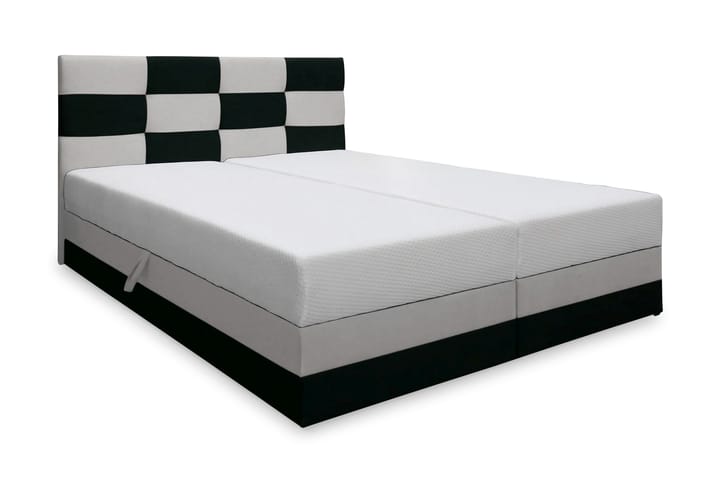 Sänkypaketti Mona 140x200 Säilytyksellä - Musta/Valkoinen - Sänkypaketti - Sängyt säilytystilalla