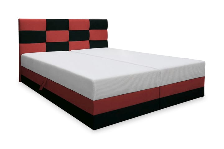 Sänkypaketti Mona 140x200 Säilytyksellä - Punainen/Musta - Sänkypaketti - Sängyt säilytystilalla