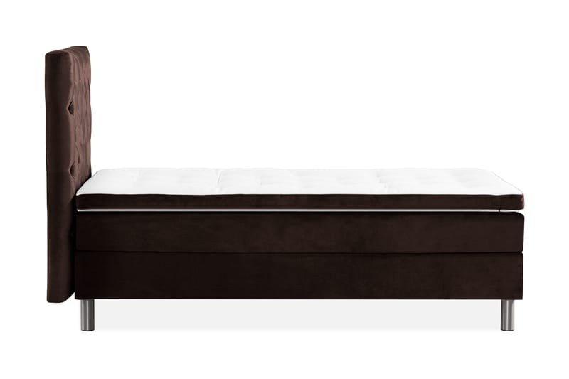 Sänkypaketti Rebeca 90x200 cm Topattu pääty - Ruskea/Sametti - Huonekalut - Sänky - Jenkkisängyt