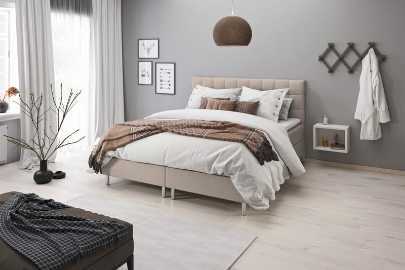 Säilytyssänkypaketti Suset 120x200 - Beige - Huonekalut - Sänky - Sängyt säilytystilalla - Parisänky säilytystilalla