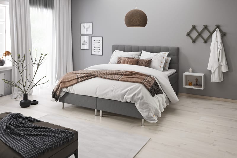 Säilytyssänkypaketti Suset 160x200 - Vaaleanharmaa - Huonekalut - Sänky - Sänkypaketti