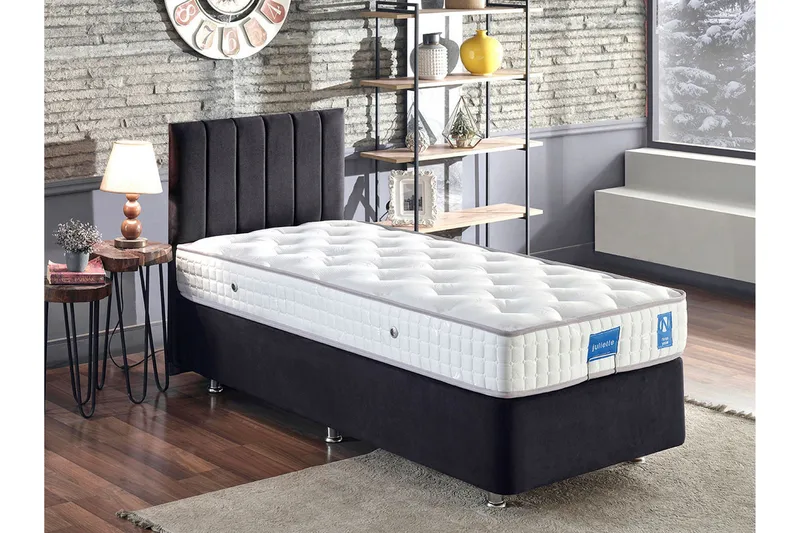 Sängynrunko Misopa sängynpäädyllä Singel 120x200 cm, Musta