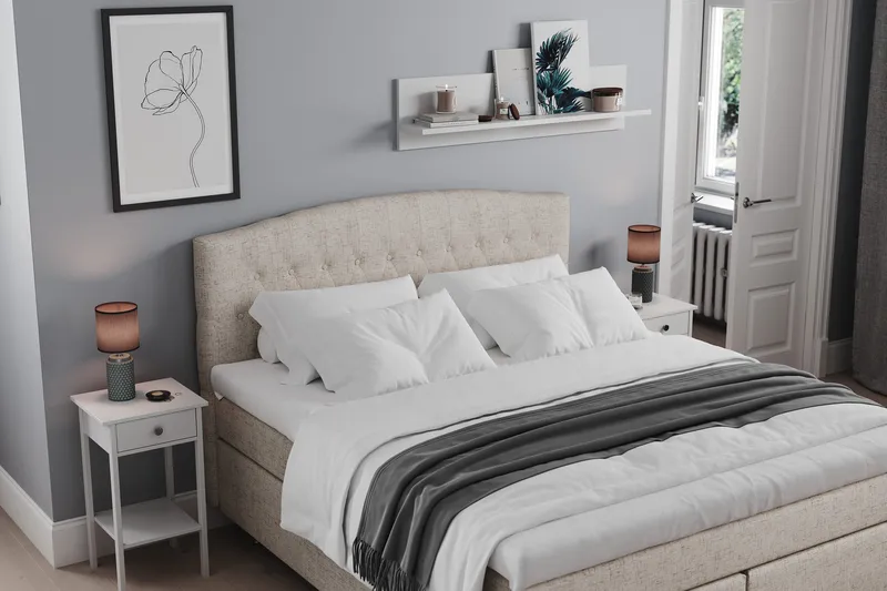 Sänkypaketti Abelie 180x200 Kova - Beige - Huonekalut - Sänky - Jenkkisängyt