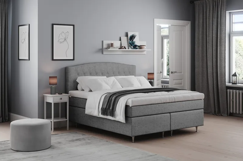 Sänkypaketti Abelie 180x200 Kova/Medium - Harmaa - Huonekalut - Sänky - Jenkkisängyt