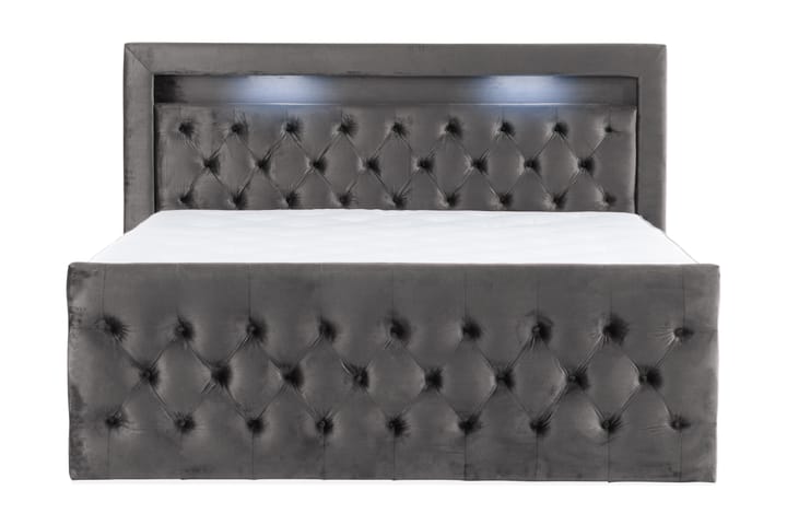 Sänkypaketti Altaneira 160x200 cm Sametti laatikkosäilytys - Tummanharmaa - Sänkypaketti - Sängyt säilytystilalla